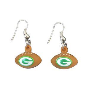 Green Bay Packers 3D Football Dangle Earrings